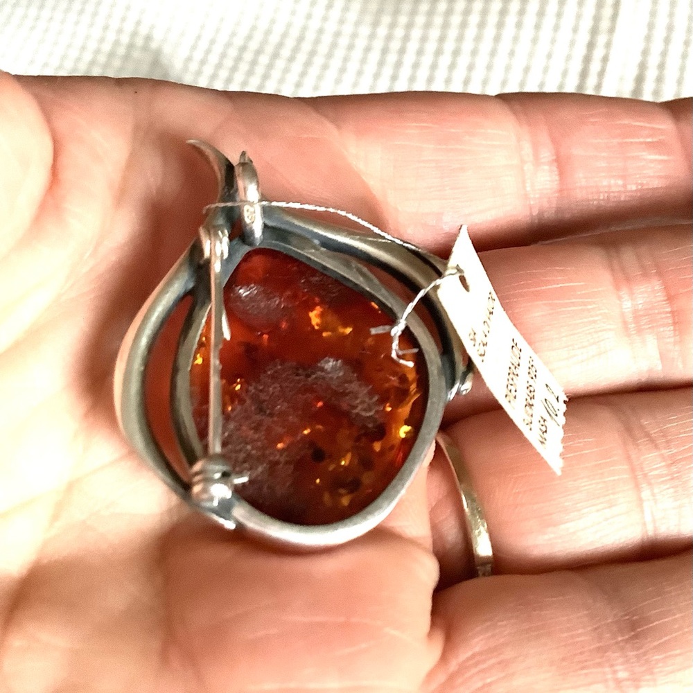 Beautiful REAL BALTIC AMBER brooch/ pendant ☀️☀️☀️ - Picture 8 of 13